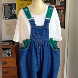 Vintage 90s / Y2K BOX Denim Overalls – Adjustable Waist - Size L/XL